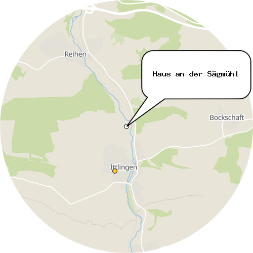 Kartenausschnitt für die Firma Haus an der Sägmühl