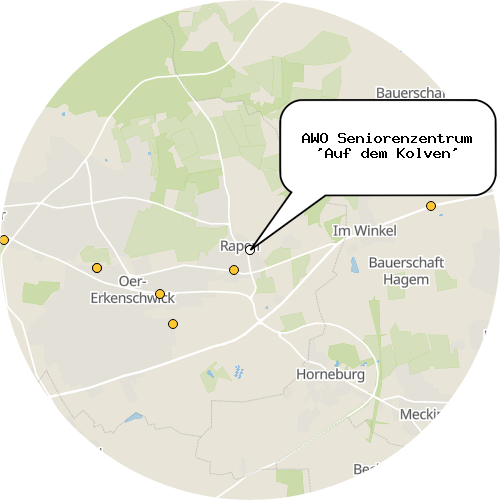 Kartenausschnitt für die Firma AWO Seniorenzentrum 'Auf dem Kolven'