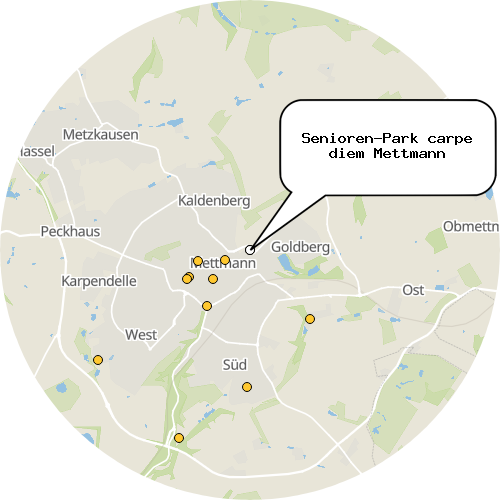 Kartenausschnitt für die Firma Senioren-Park carpe diem Mettmann
