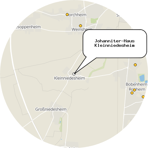 Kartenausschnitt für die Firma Johanniter-Haus Kleinniedesheim
