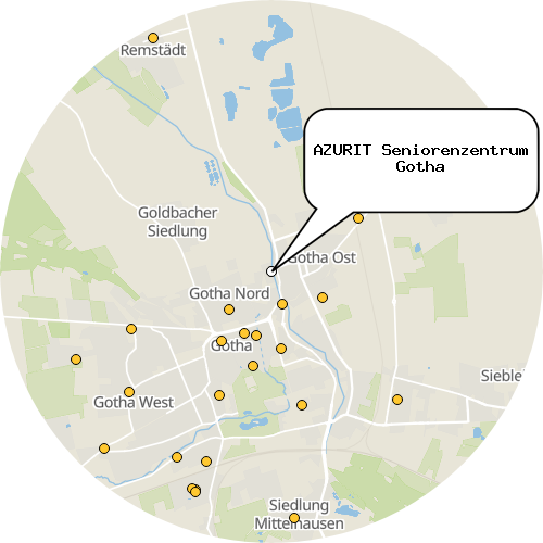 Kartenausschnitt für die Firma AZURIT Seniorenzentrum Gotha