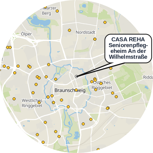 Kartenausschnitt für die Firma CASA REHA Seniorenpflegeheim An der Wilhelmstraße