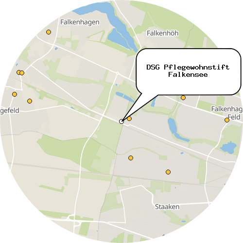 Kartenausschnitt für die Firma DSG Pflegewohnstift Falkensee
