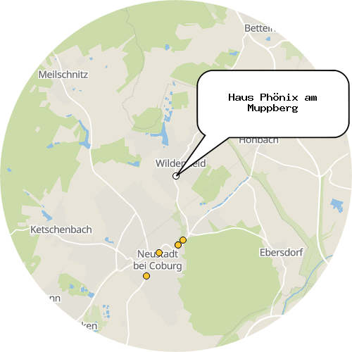Kartenausschnitt für die Firma Haus Phönix am Muppberg