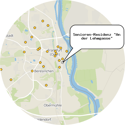 Kartenausschnitt für die Firma Senioren-Residenz "An der Lehmgasse"