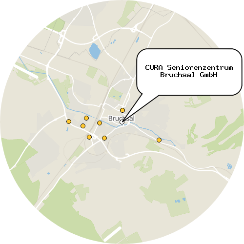 Kartenausschnitt für die Firma CURA Seniorenzentrum Bruchsal GmbH