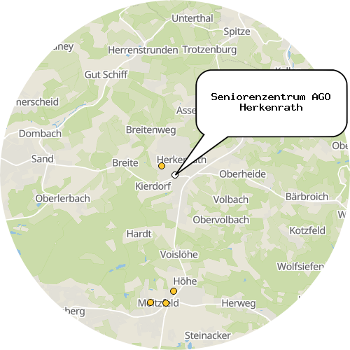 Kartenausschnitt für die Firma Seniorenzentrum AGO Herkenrath