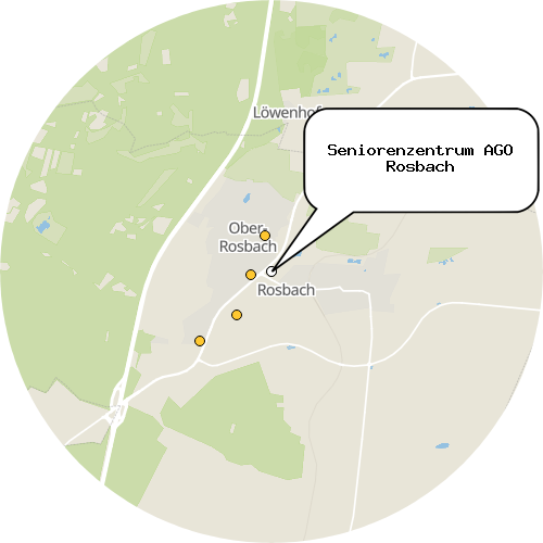 Kartenausschnitt für die Firma Seniorenzentrum AGO Rosbach