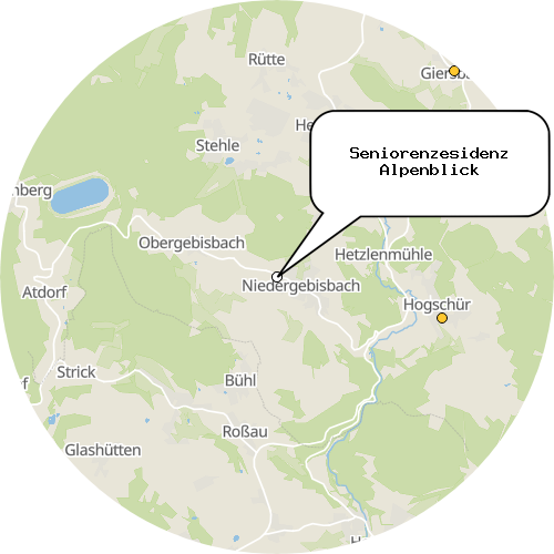Kartenausschnitt für die Firma Seniorenzesidenz Alpenblick