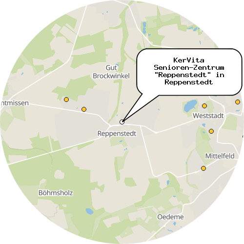 Kartenausschnitt für die Firma KerVita Senioren-Zentrum "Reppenstedt" in Reppenstedt