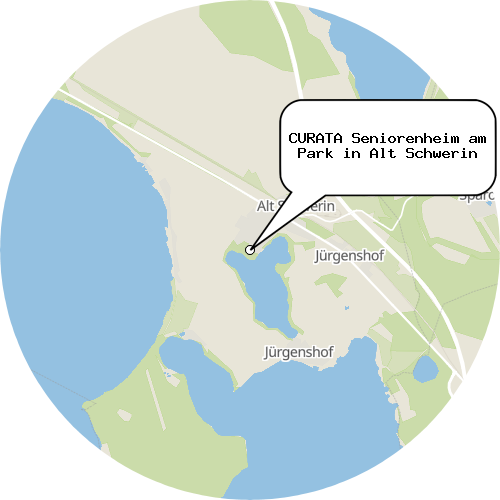 Kartenausschnitt für die Firma CURATA Seniorenheim am Park in Alt Schwerin