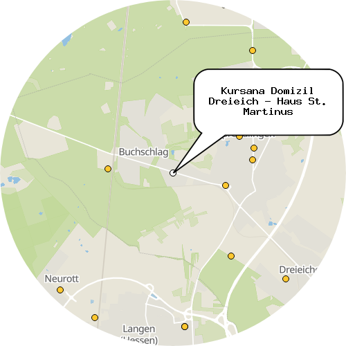 Kartenausschnitt für die Firma Kursana Domizil Dreieich - Haus St. Martinus