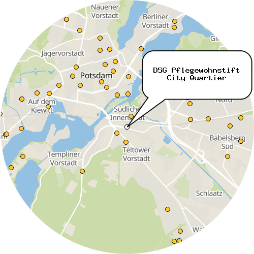 Kartenausschnitt für die Firma DSG Pflegewohnstift City-Quartier