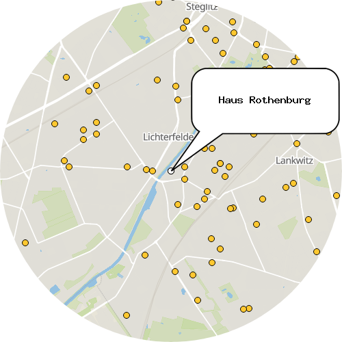 Kartenausschnitt für die Firma Haus Rothenburg