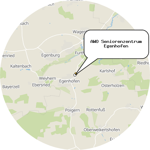 Kartenausschnitt für die Firma AWO Seniorenzentrum Egenhofen