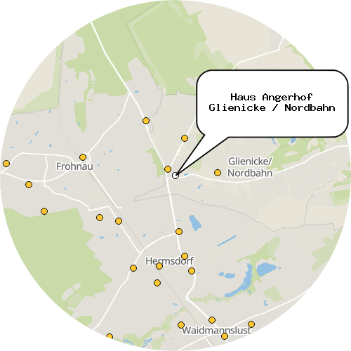 Kartenausschnitt für die Firma Haus Angerhof Glienicke / Nordbahn