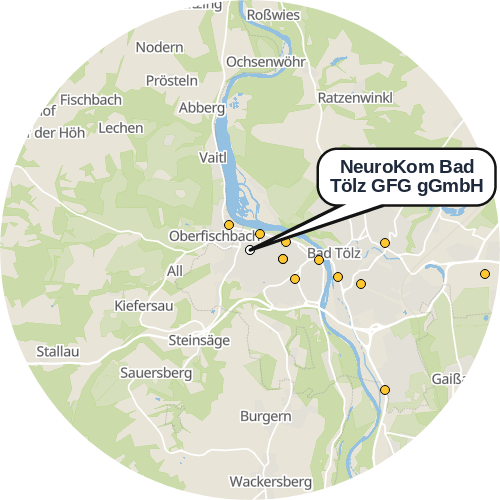 Kartenausschnitt für die Firma NeuroKom Bad Tölz GFG gGmbH