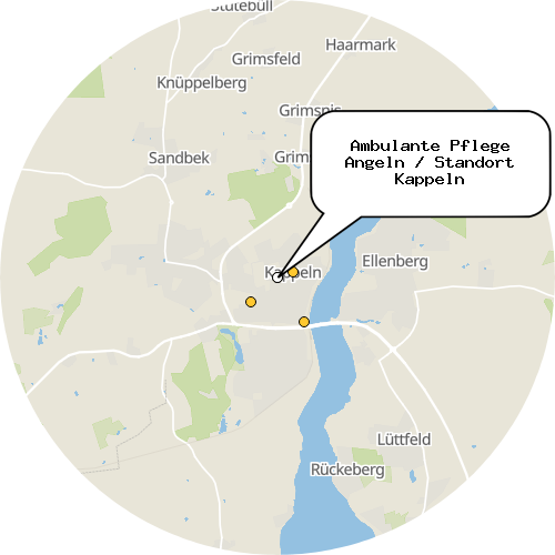 Kartenausschnitt für die Firma Ambulante Pflege Angeln / Standort Kappeln