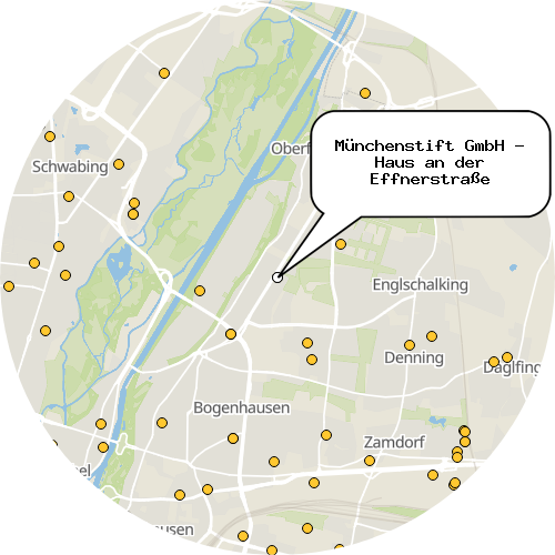 Kartenausschnitt für die Firma Münchenstift GmbH - Haus an der Effnerstraße