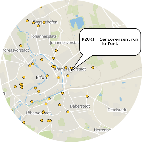 Kartenausschnitt für die Firma AZURIT Seniorenzentrum Erfurt