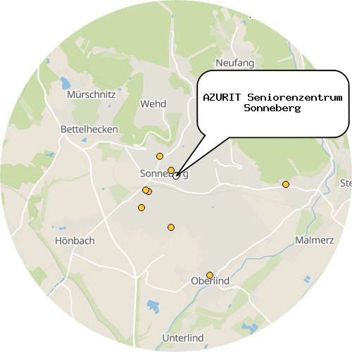 Kartenausschnitt für die Firma AZURIT Seniorenzentrum Sonneberg