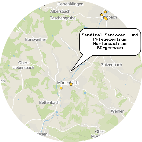 Kartenausschnitt für die Firma SenVital Senioren- und Pflegezentrum Mörlenbach am Bürgerhaus