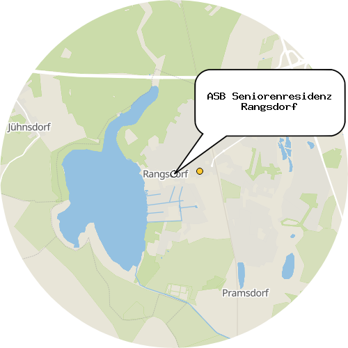 Kartenausschnitt für die Firma ASB Seniorenresidenz Rangsdorf