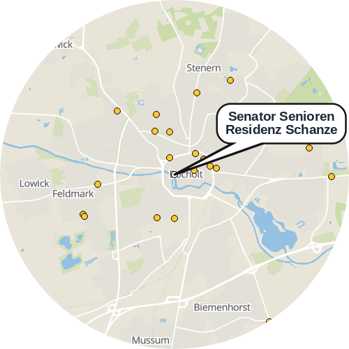 Kartenausschnitt für die Firma Senator Senioren Residenz Schanze