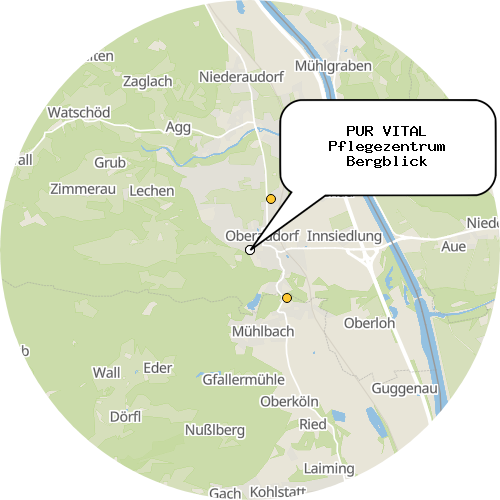 Kartenausschnitt für die Firma PUR VITAL Pflegezentrum Bergblick