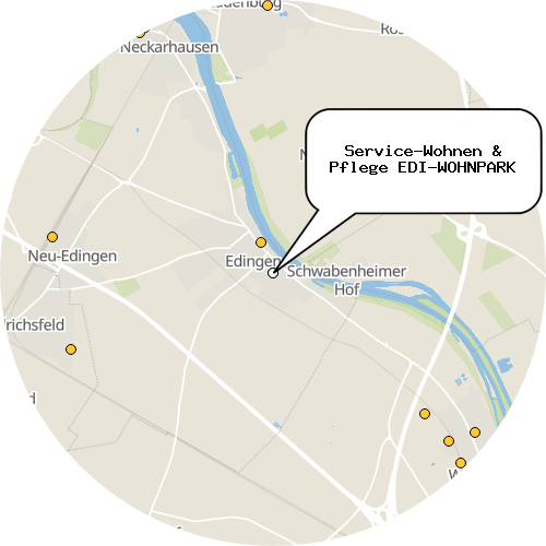 Kartenausschnitt für die Firma Service-Wohnen & Pflege EDI-WOHNPARK