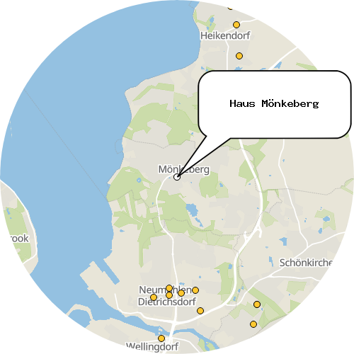Kartenausschnitt für die Firma Haus Mönkeberg