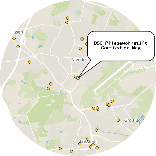Kartenausschnitt für die Firma DSG Pflegewohnstift Garstedter Weg