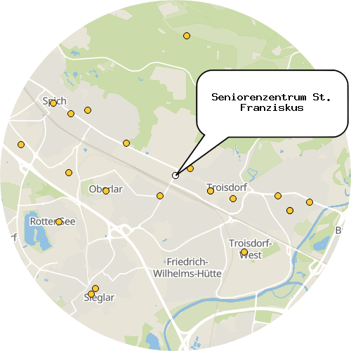 Kartenausschnitt für die Firma Seniorenzentrum St. Franziskus