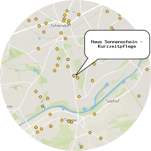 Kartenausschnitt für die Firma Haus Sonnenschein - Kurzzeitpflege