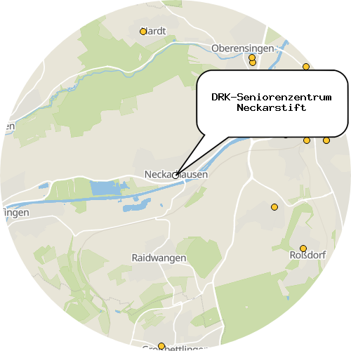 Kartenausschnitt für die Firma DRK-Seniorenzentrum Neckarstift