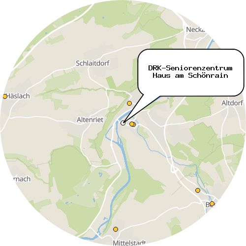 Kartenausschnitt für die Firma DRK-Seniorenzentrum Haus am Schönrain