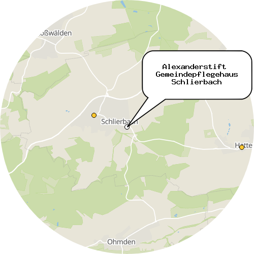Kartenausschnitt für die Firma Alexanderstift  Gemeindepflegehaus Schlierbach