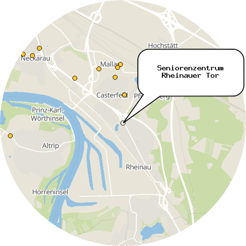 Kartenausschnitt für die Firma Seniorenzentrum Rheinauer Tor