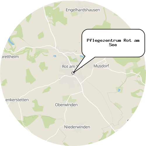 Kartenausschnitt für die Firma Pflegezentrum Rot am See