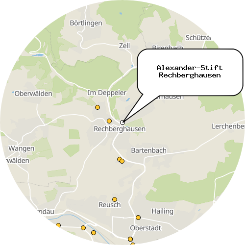 Kartenausschnitt für die Firma Alexander-Stift Rechberghausen