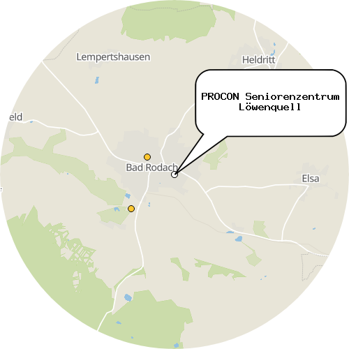 Kartenausschnitt für die Firma PROCON Seniorenzentrum Löwenquell