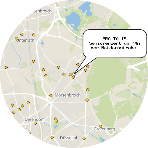 Kartenausschnitt für die Firma PRO TALIS Seniorenzentrum "An der Rotdornstraße"