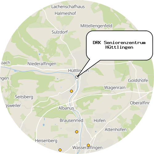 Kartenausschnitt für die Firma DRK Seniorenzentrum Hüttlingen