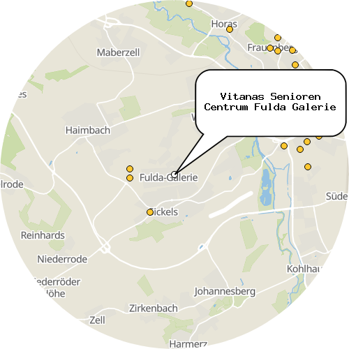 Kartenausschnitt für die Firma Vitanas Senioren Centrum Fulda Galerie