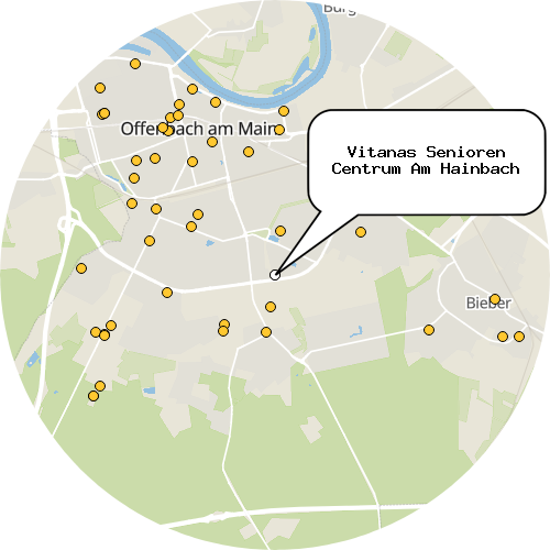 Kartenausschnitt für die Firma Vitanas Senioren Centrum Am Hainbach