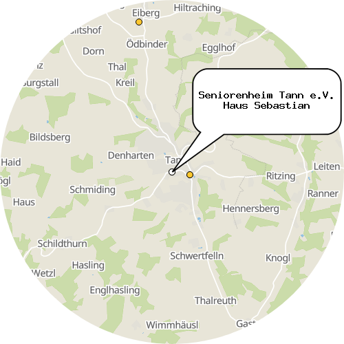 Kartenausschnitt für die Firma Seniorenheim Tann e.V. Haus Sebastian