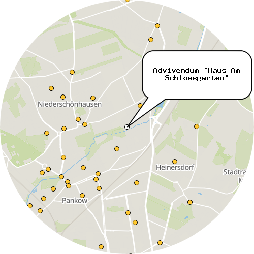 Kartenausschnitt für die Firma Advivendum "Haus Am Schlossgarten"