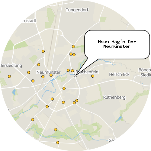 Kartenausschnitt für die Firma Haus Hog´n Dor Neumünster