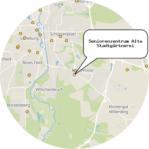 Kartenausschnitt für die Firma Seniorenzentrum Alte Stadtgärtnerei