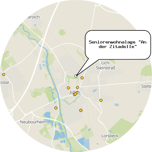 Kartenausschnitt für die Firma Seniorenwohnalage "An der Zitadelle"